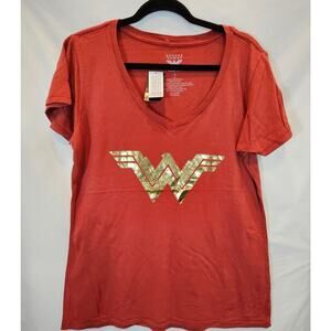 DC Comics Wonder Woman Gold Foil Logo T-Shirt Size Large New